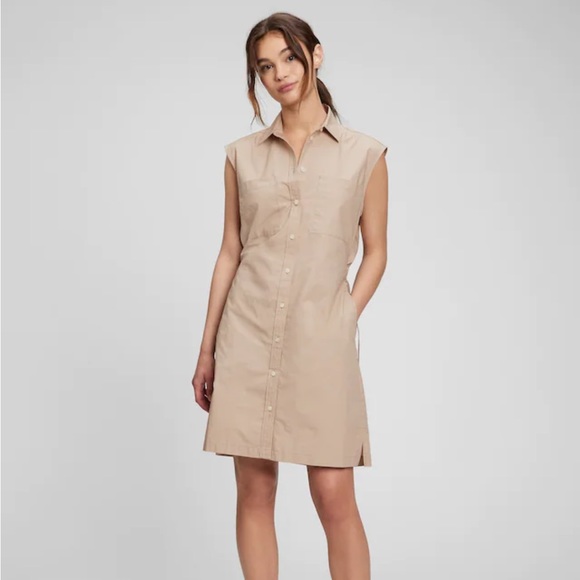 GAP Dresses & Skirts - Utility Sleeveless Dress - Golden Khaki Tan